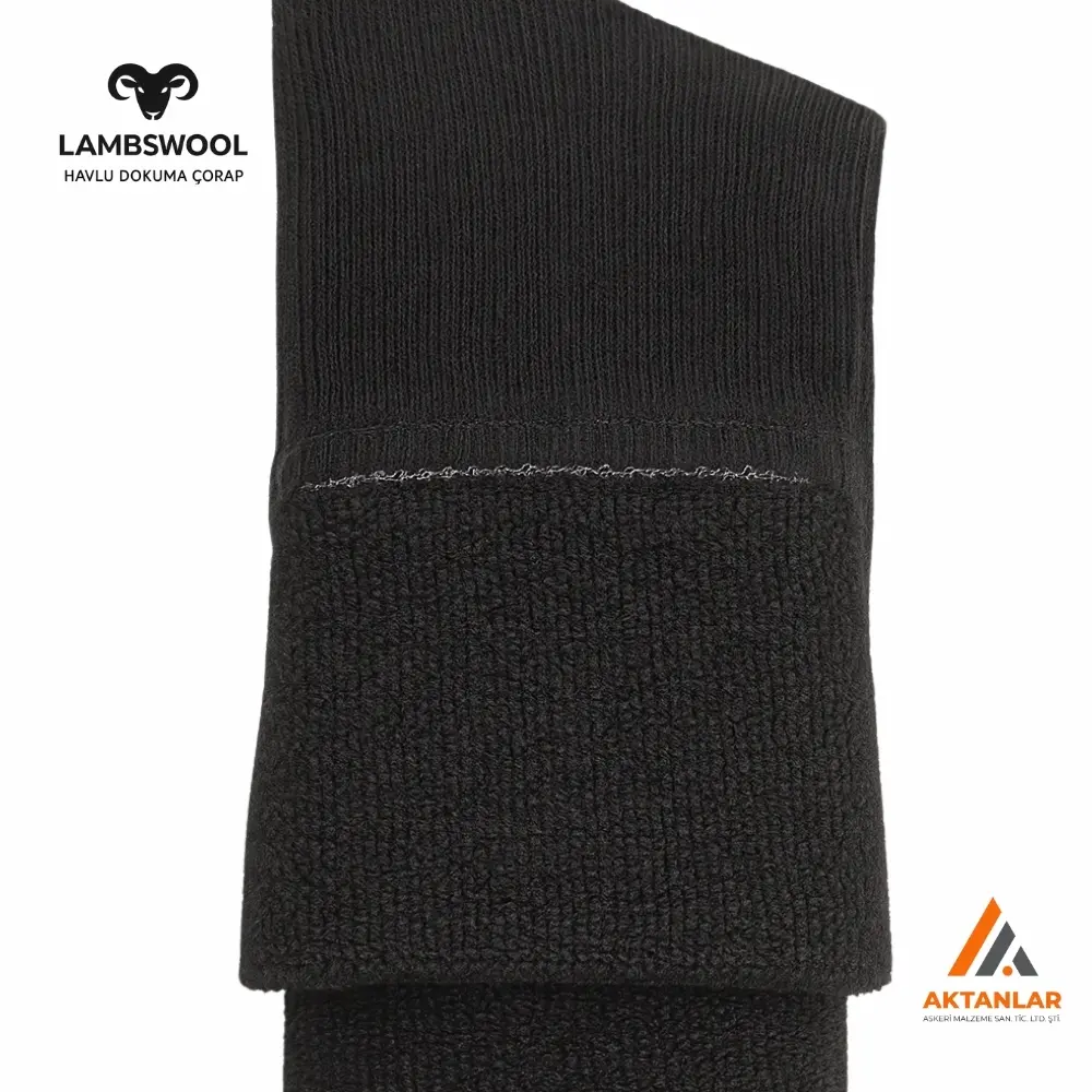 LAMBSWOOL%20Siyah%20Havlu%20Dokuma%20Yün%20Çorap%20(39-46)%20–%20Askeri%20ve%20Outdoor%20Kullanıma%20Uygun