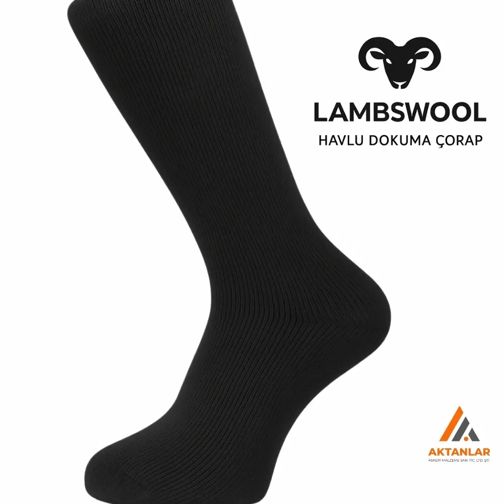 LAMBSWOOL%20Siyah%20Havlu%20Dokuma%20Yün%20Çorap%20(39-46)%20–%20Askeri%20ve%20Outdoor%20Kullanıma%20Uygun