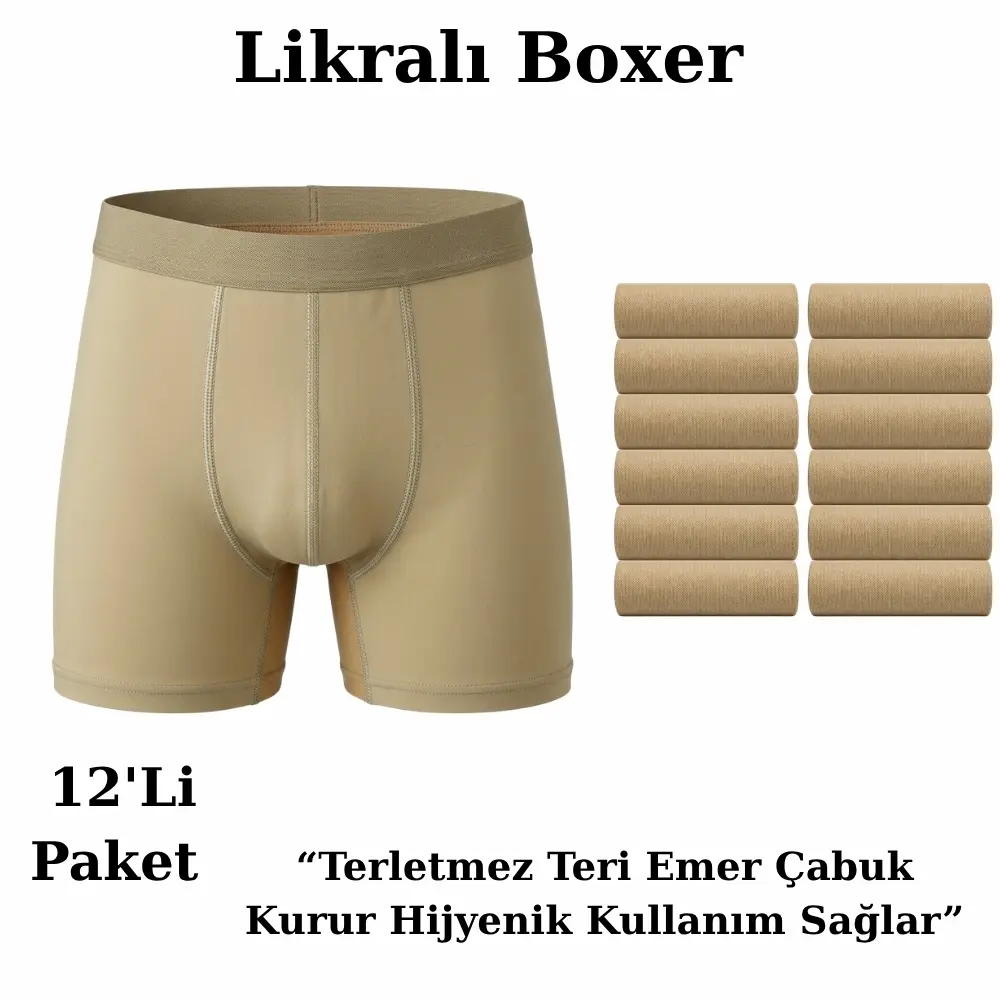Likralı%20Esnek%20Asker%20Boxerı%20Sahra%20-%20Nano%20Renk%2012’li%20Paket