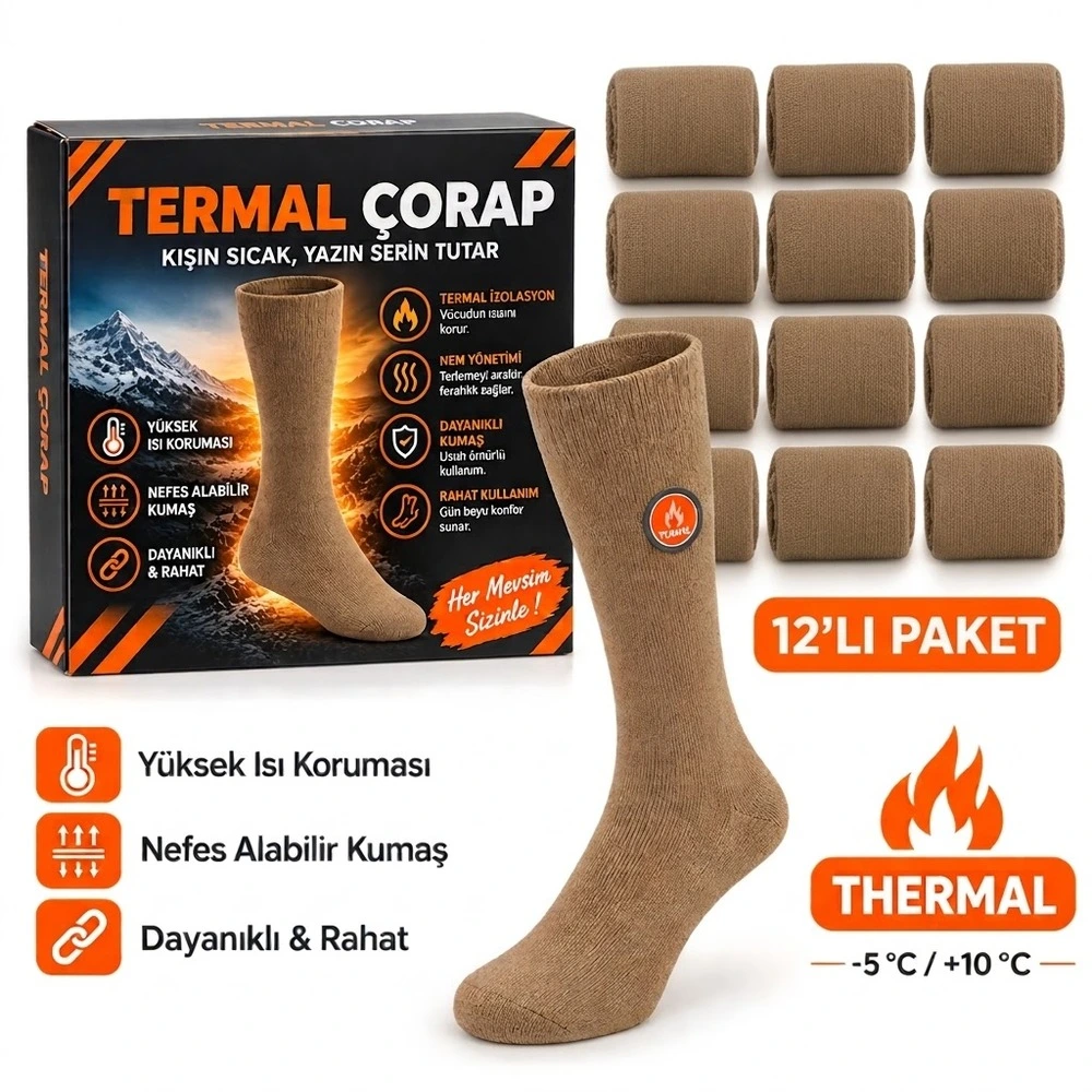 Sahra%20Çöl%20Beji%20Termal%20Asker%20Çorabı%20(12’li%20Avantaj%20Paketi)%20-%20-5°C%20/%20+10°C%20Viloft®