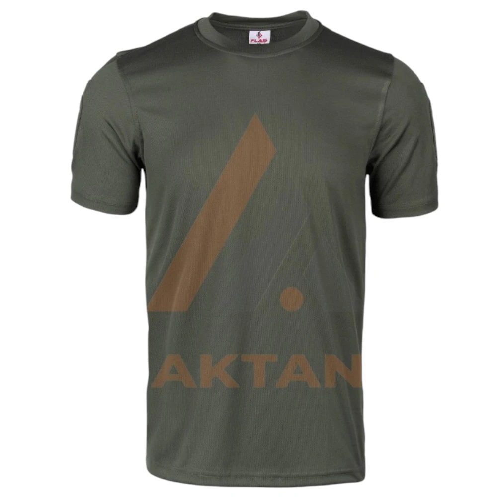 Kısa%20Kol%20Sıfır%20Yaka%20Tactical%20Tişört%20(Koyu%20Yeşil)
