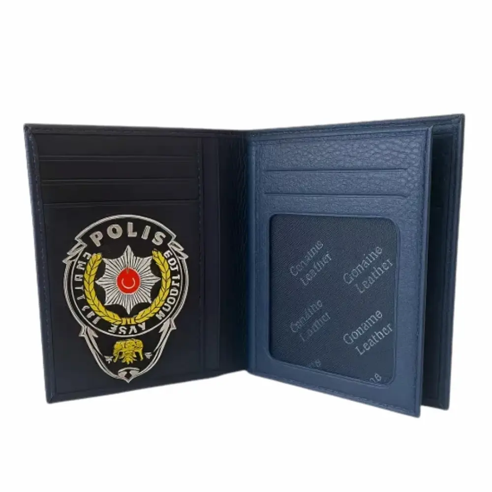 %100%20Deri%20Sarı-Siyah%20Rozetli%20Polis%20Cüzdanı%20–%202%20Yapraklı,%208%20Kart%20Gözlü