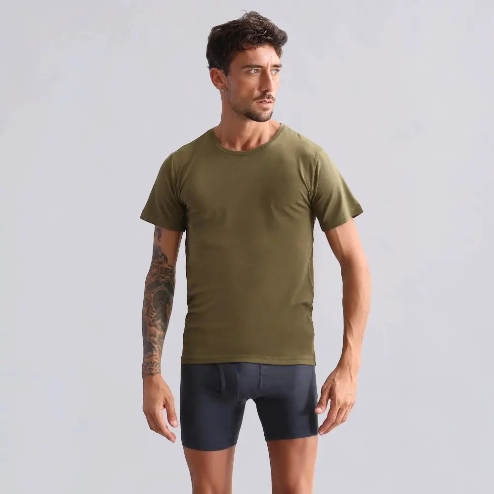 Mısırlı%20Haki%20MODAL%20TENCEL%20Erkek%20Tişört%20–%20%100%20Modal