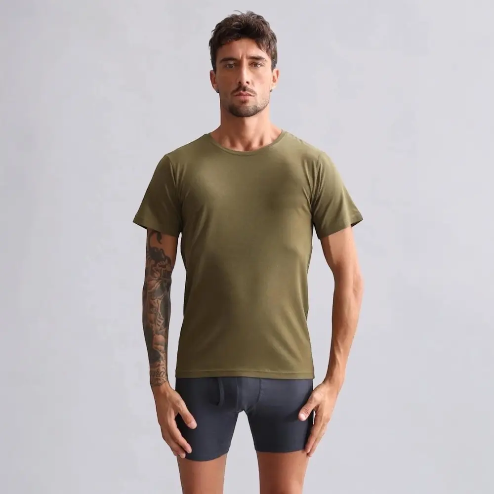 Mısırlı%20Haki%20MODAL%20TENCEL%20Erkek%20Tişört%20–%20%100%20Modal
