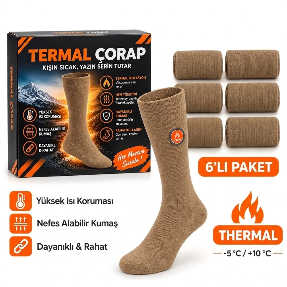 Sahra%20Çöl%20Beji%20Termal%20Asker%20Çorabı%20(6’lı%20Paket)%20-%20-5°C%20/%20+10°C%20Viloft®