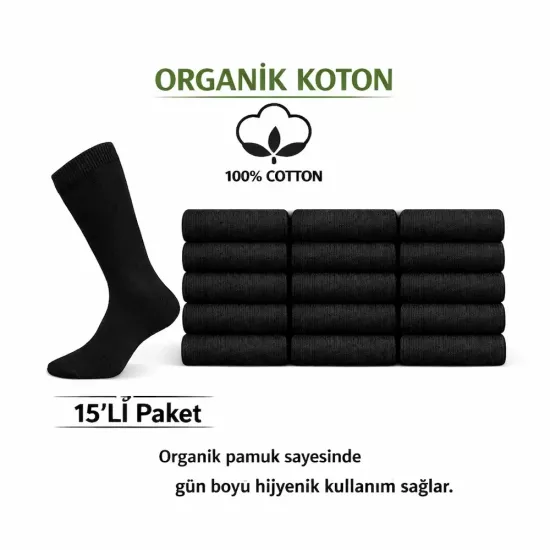 15’li Siyah Pamuk Çorap | Denizci, Havacı, Jandarma, Bedelli Askerlik ve Günlük Kullanım