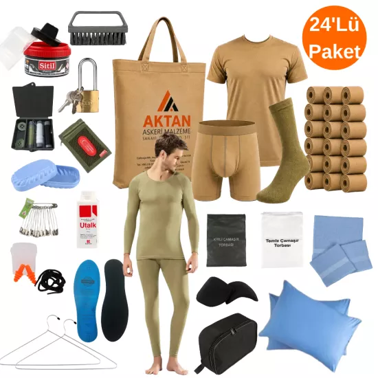 24’lü VIP Full Kışlık Asker Seti (Likralı Boxer’lı)