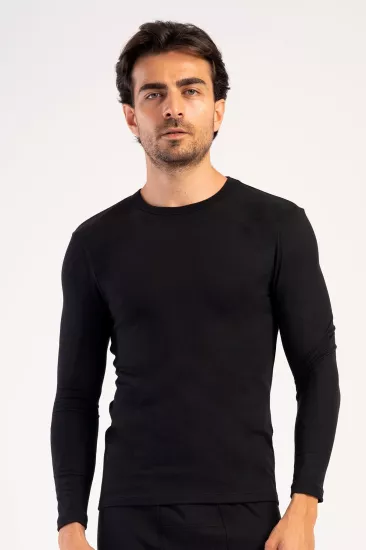Siyah Erkek Uzun Kol Viskon Thermal İçlik -20/+20 Derece | Terletmez