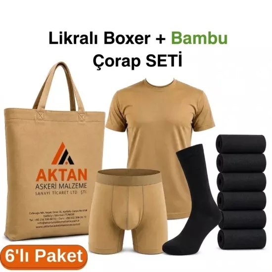 İskenderun Denizci Asker Seti - 6’lı Pamuk & Bambu Çorap Seti