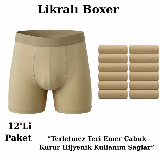 Sahra Nano Renk Likralı Asker Boxerı 12’li Paket - Aktanlar Askeri Malzeme