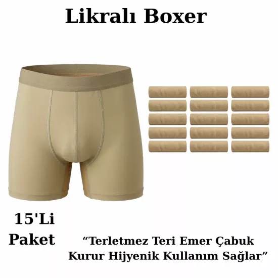 Sahra Nano Renk Likralı Asker Boxerı 15’li Paket - Aktanlar Askeri Malzeme