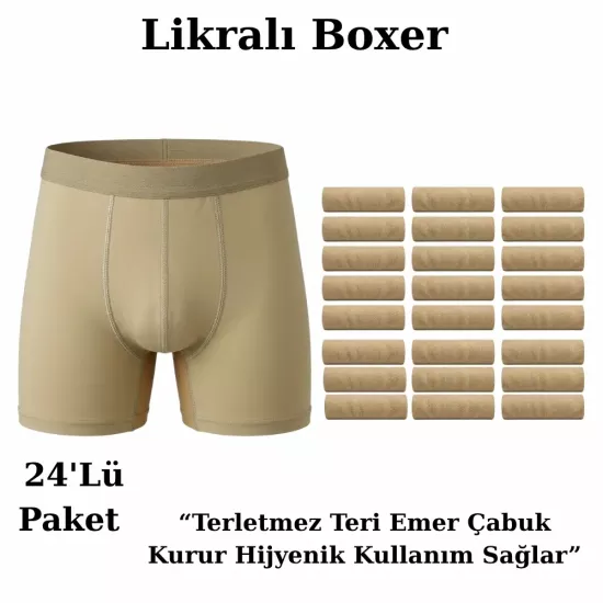 Sahra Nano Renk Likralı Asker Boxerı 24’lü Paket - Aktanlar Askeri Malzeme