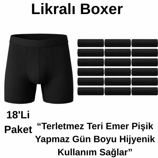 Siyah Likralı Asker ve Sivil Boxer 18’li Paket - Aktanlar Askeri Malzeme