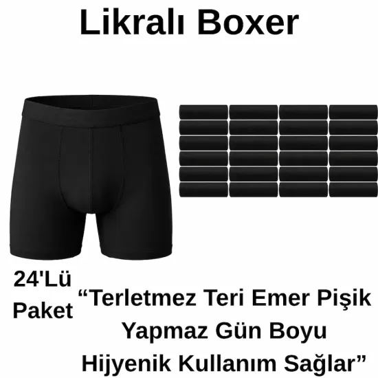 Siyah Likralı Asker ve Sivil Boxer 24’lü Paket - Aktanlar Askeri Malzeme