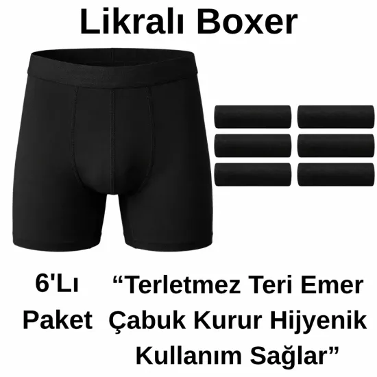 Siyah Likralı Asker ve Sivil Boxer 6’lı Paket - Aktanlar Askeri Malzeme