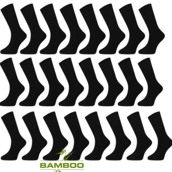 24’lu Bambu Siyah Erkek Corap Seti - Sivil ve Askeri Kullanima Uygun