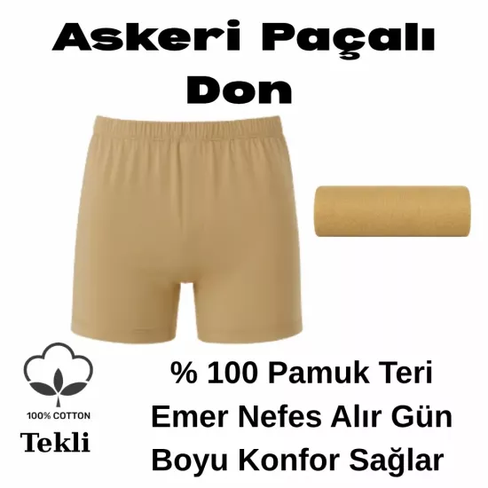 Erkek %100 Pamuk Askeri Paçalı Don - Aktanlar Askeri Malzeme