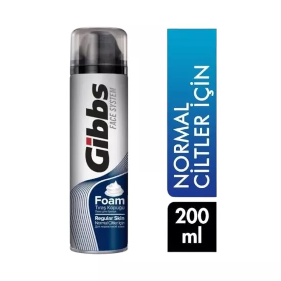Gibbs Tıraş Köpüğü 200 ml – Normal Ciltler İçin Konforlu ve Kolay Tıraş