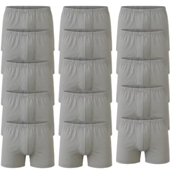 15’li Gri Boxer Seti - Havaci Bedelli ve Uzun Donem Askerler Icin Pamuklu Konfor