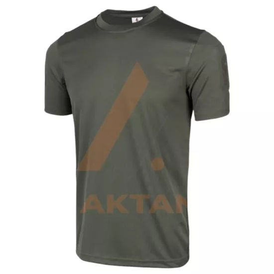 Kısa Kol Sıfır Yaka Tactical Tişört (Koyu Yeşil)