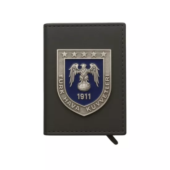 Türk Hava Kuvvetleri Kartlık Cüzdan | Askeri Logolu Deri Kartlık
