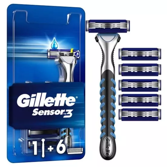 Gillette Sensor3 Tıraş Makinesi ve 5 Yedek Bıçak – Pürüzsüz ve Konforlu Tıraş