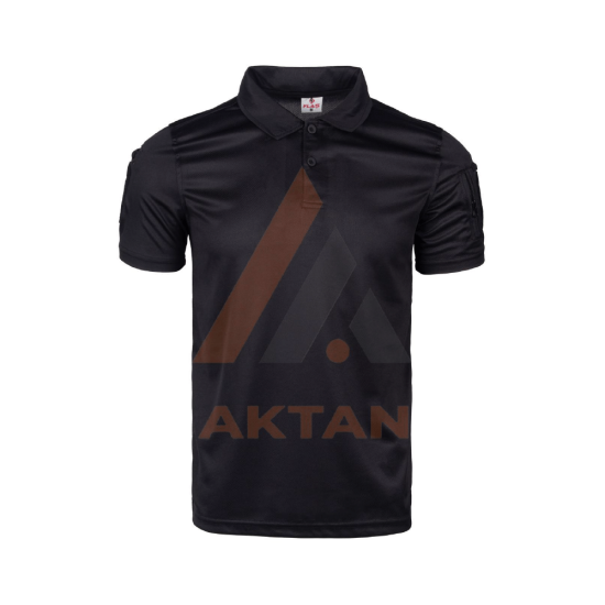 Kısa Kol Polo Yaka Siyah Tactical Tişört