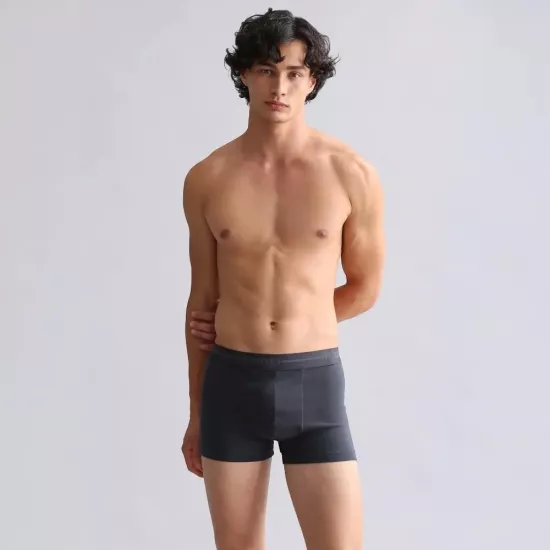 Mısırlı Antrasit Klasik Boxer | %100 Organik Compact Cotton Erkek İç Giyim