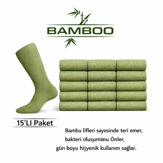 15’li Bambu Çorap Seti | Terletmeyen, Antibakteriyel, Asker ve Günlük İçin