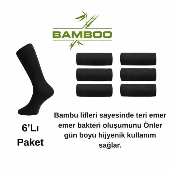 6’lı Siyah Bambu Çorap Seti | Denizci, Jandarma, Havacı ve Sivil Kullanıma Uygun