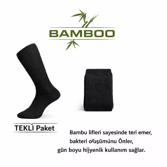 Bambu Siyah Erkek Corabi - Sivil ve Askeri Kullanima Uygun