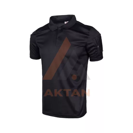 Kısa Kol Polo Yaka Siyah Tactical Tişört
