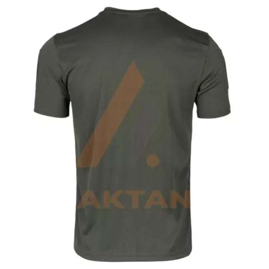Kısa Kol Sıfır Yaka Tactical Tişört (Koyu Yeşil)
