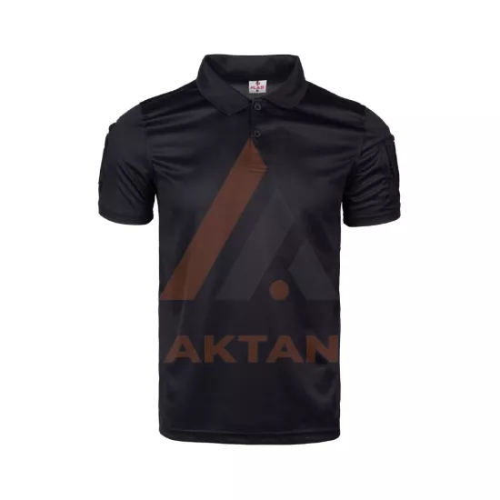 Kısa Kol Polo Yaka Siyah Tactical Tişört