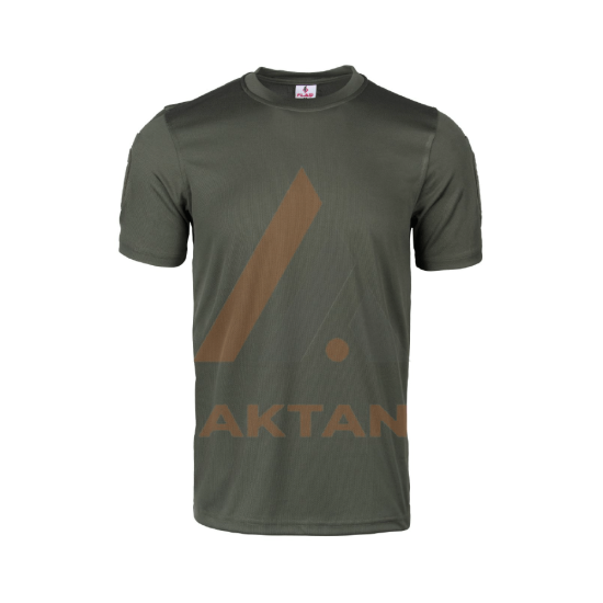 Kısa Kol Sıfır Yaka Tactical Tişört (Koyu Yeşil)