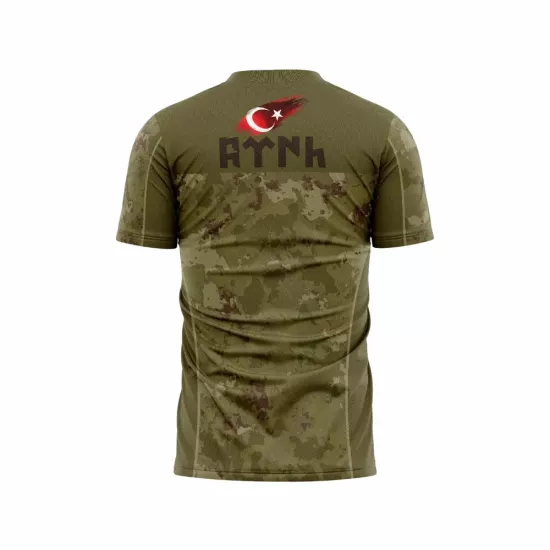 Kamuflaj Asker Tişörtü | Türk Bayraklı Erkek Tişört Modeli