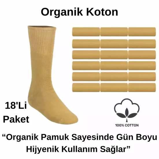 Yüzde 100 Organik Pamuk Sahra Asker Çorabı - 18li Avantaj Paketi - Aktanlar Askeri Malzeme